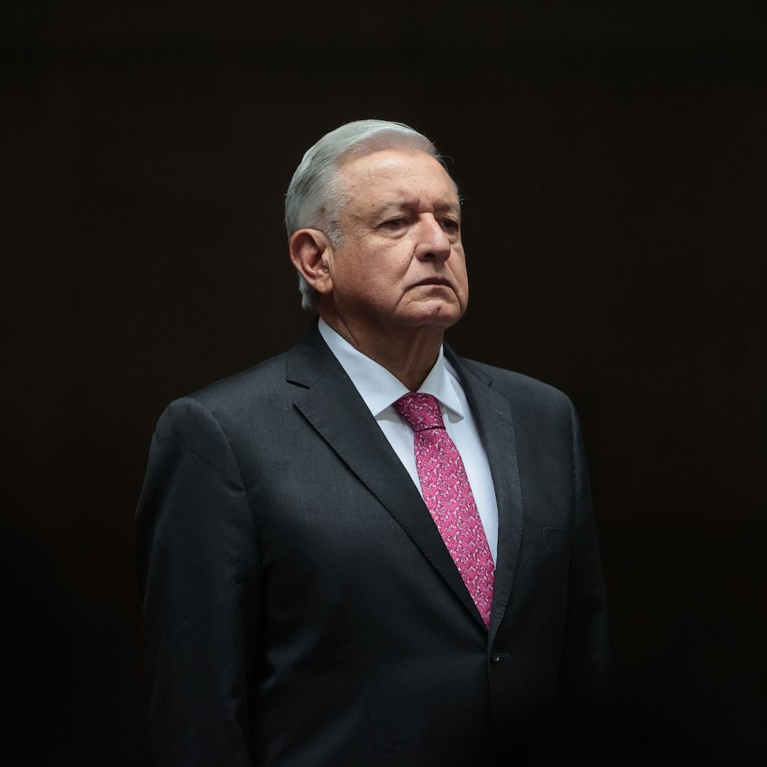 Mexican President Andres Manuel Lopez Obrador on July 1, 2021, at the National Palace in Mexico City during a commemoration of the third year of his victory in Mexico's 2018 presidential election.