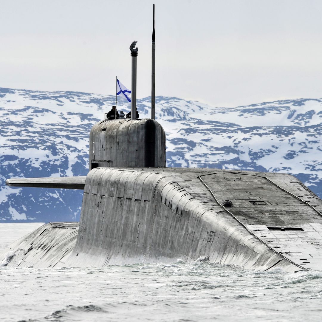 A nuclear-powered submarine crew trains in the Murmansk region of Russia. 