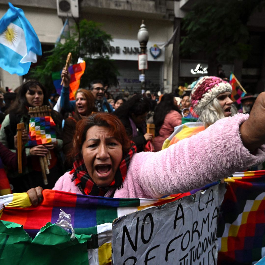 A political demonstration on June 20, 2023, Buenos Aires, Argentina.