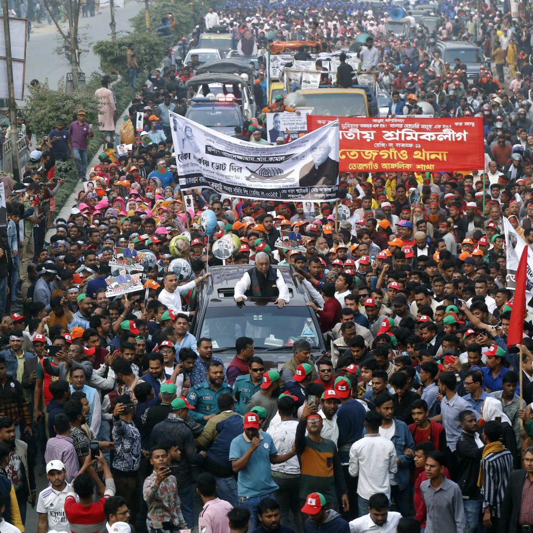An Awami League campaign rally Jan. 4, 2024, in Dhaka, Bangladesh.