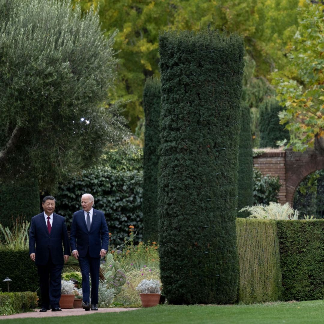 U.S. President Joe Biden walks with Chinese President Xi Jinping as they meet on the sidelines of the Asia-Pacific Economic Cooperation (APEC) summit in Woodside, California, on Nov. 15, 2023. U.S. President Joe Biden walks with Chinese President Xi Jinping as they meet on the sidelines of the Asia-Pacific Economic Cooperation (APEC) summit in Woodside, California, on Nov. 15, 2023.