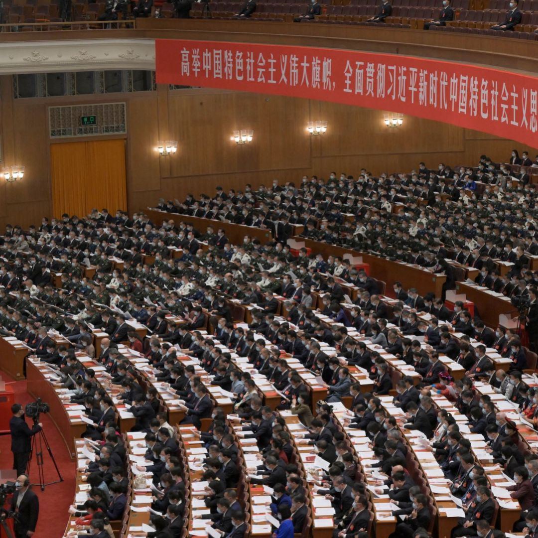 Delegates attend the closing ceremony of the Chinese Communist Party's 20th Congress at the Great Hall of the People in Beijing, China, on Oct. 22, 2022.