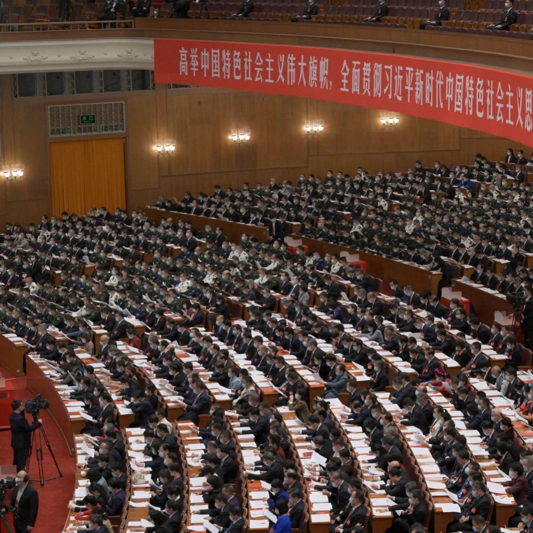 Delegates attend the closing ceremony of the Chinese Communist Party's 20th Congress at the Great Hall of the People in Beijing, China, on Oct. 22, 2022. Delegates attend the closing ceremony of the Chinese Communist Party's 20th Congress at the Great Hall of the People in Beijing, China, on Oct. 22, 2022.