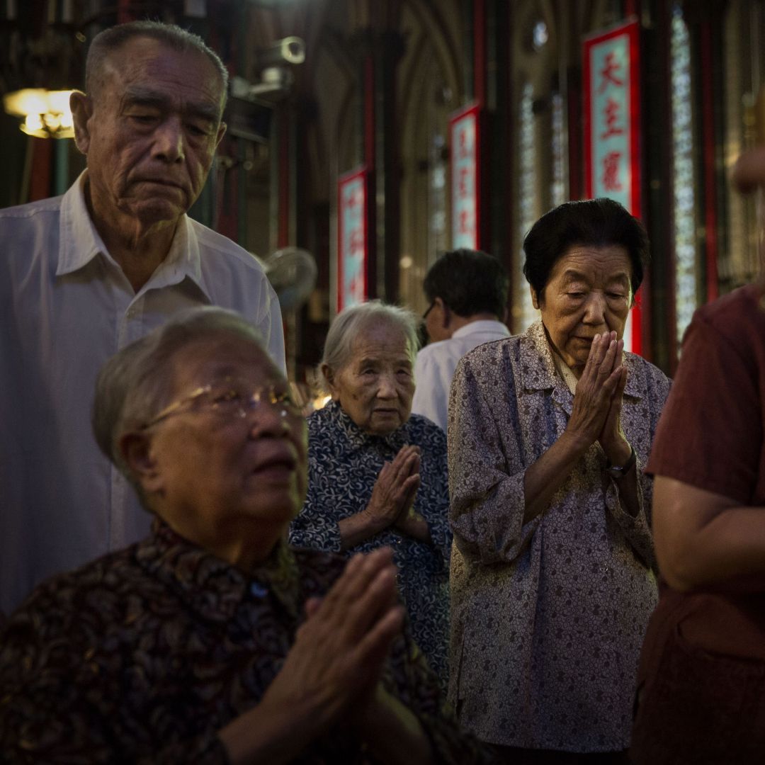Chinese Catholics at a government-sanctioned church in 2014.