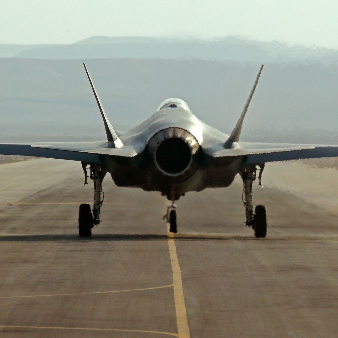 An American-made F-35 jet takes part in an air defense exercise in Eilat, Israel, on Nov. 11, 2019. 