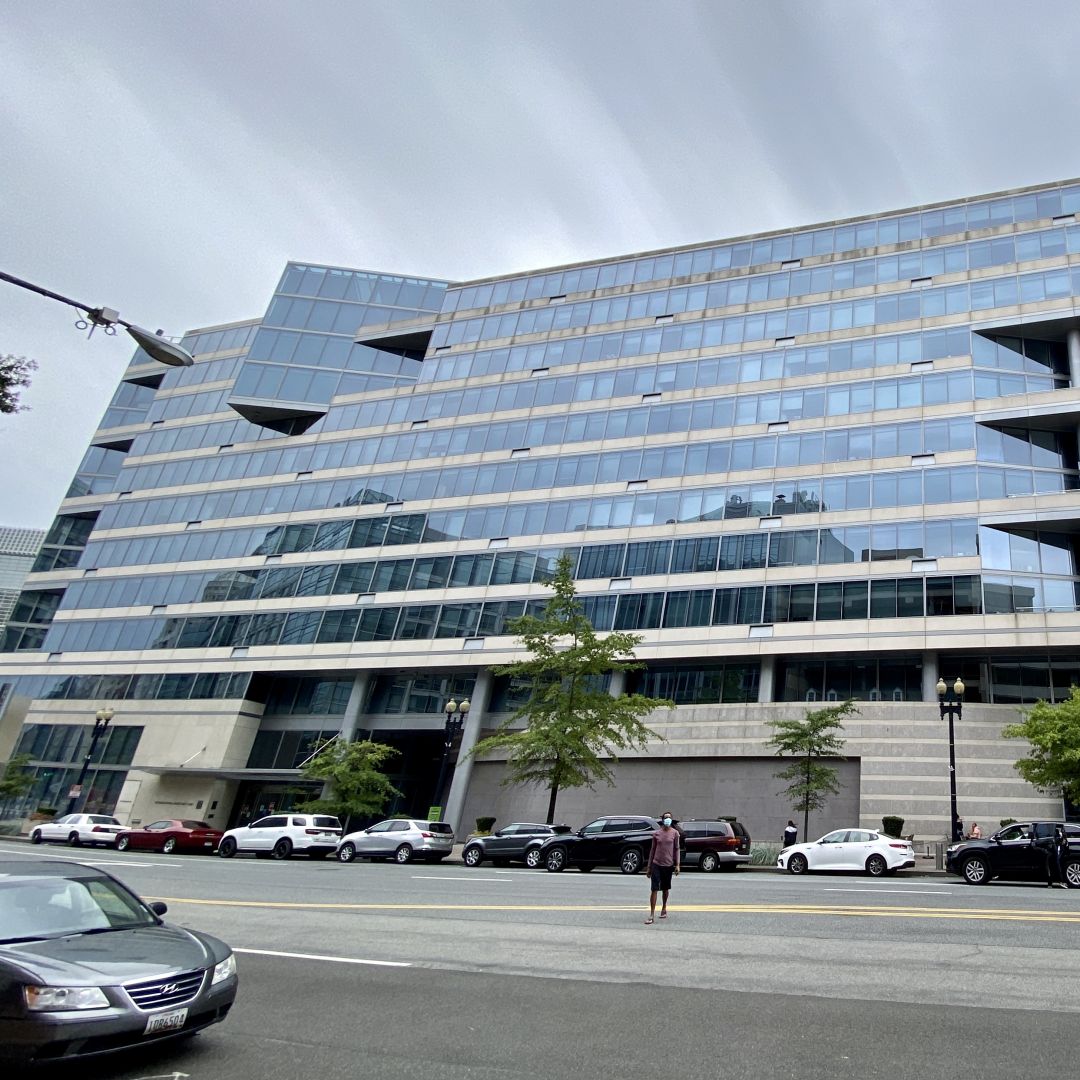 A view of the International Monetary Fund (IMF) building from the street in Washington D.C. on Sept. 25, 2020. A view of the International Monetary Fund (IMF) building from the street in Washington D.C. on Sept. 25, 2020.