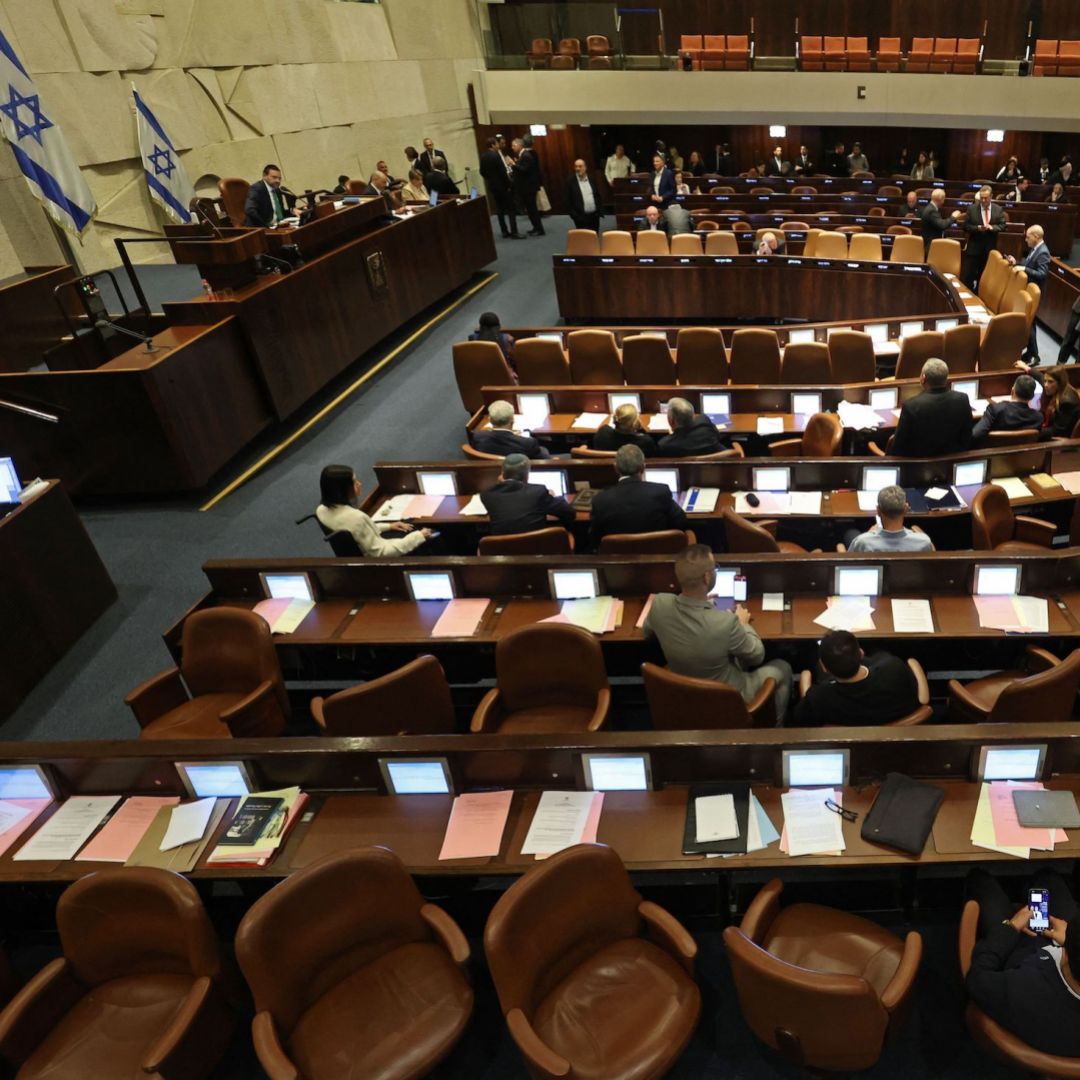 A general view shows a Knesset session in Jerusalem, Israel, on March 20, 2023. 