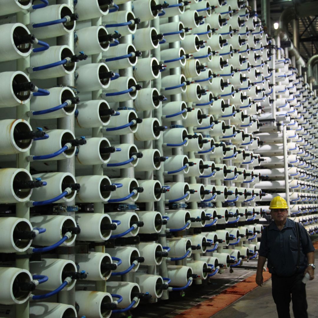 A desalination plant in Tel Aviv, Israel.
