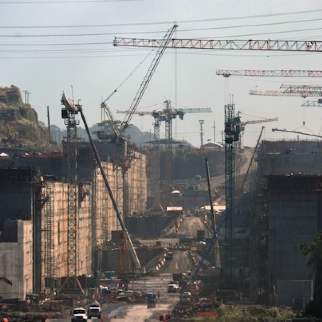 The Panama Canal locks in Colon, 110 kilometers (68 miles) northwest of Panama City, Jan. 17, 2014.