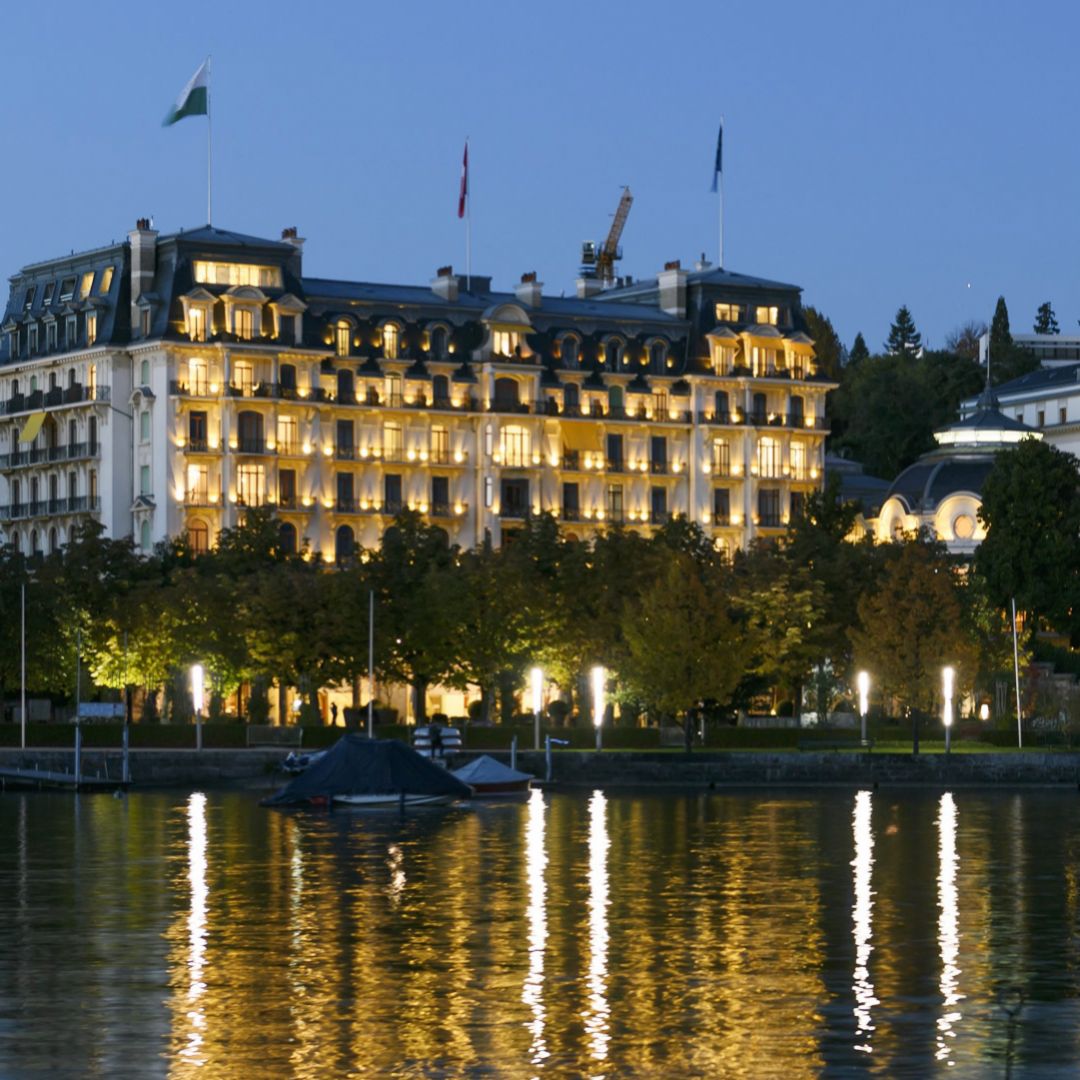 The Beau-Rivage Palace hotel in Lausanne, Switzerland. The politically neutral space hotels provide can make them ideal spaces for leaders to convene for consultation in times of crisis.