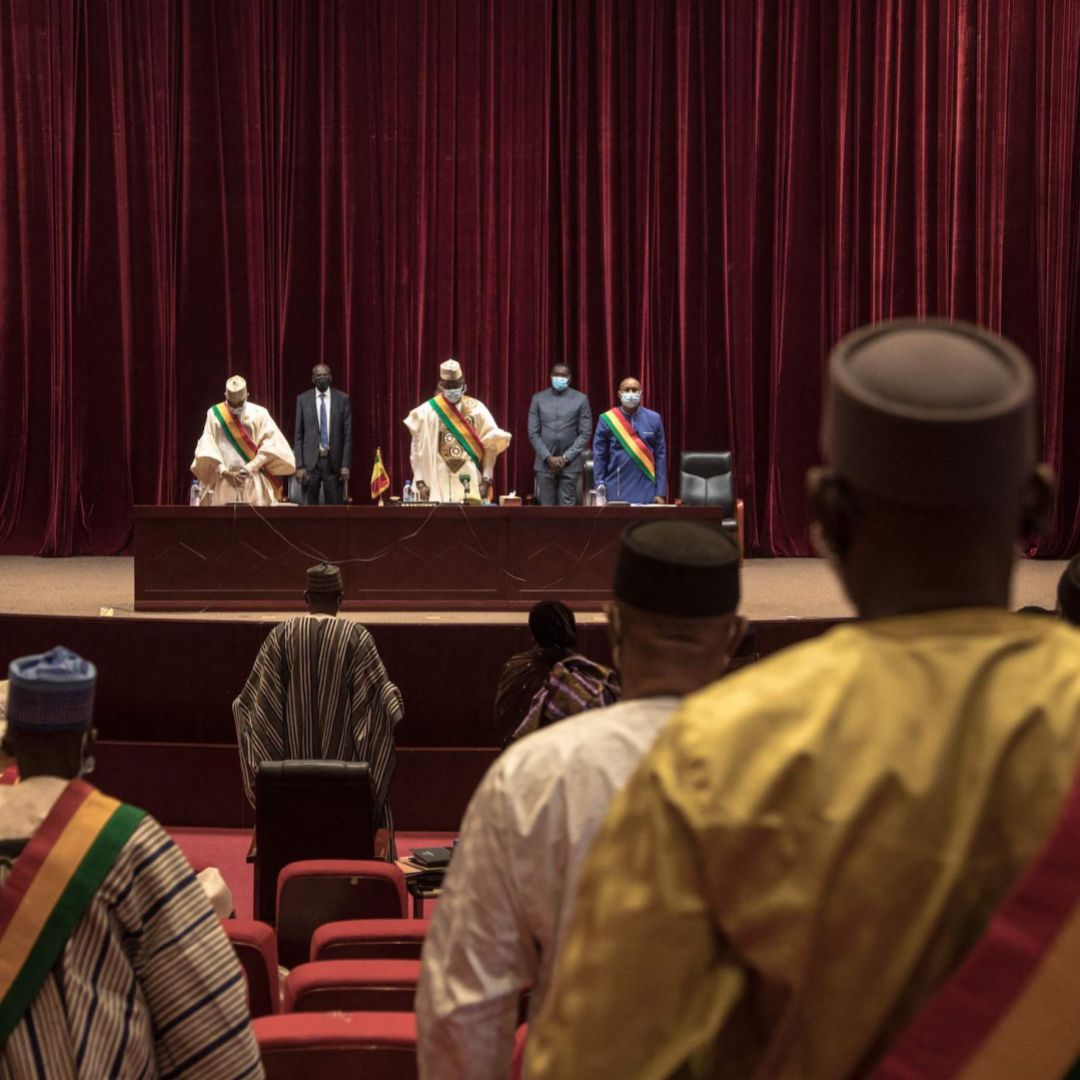 Mali’s National Transitional Council holds a vote on a revised charter in Bamako, Mali, on Feb. 21, 2022. Mali’s National Transitional Council holds a vote on a revised charter in Bamako, Mali, on Feb. 21, 2022.