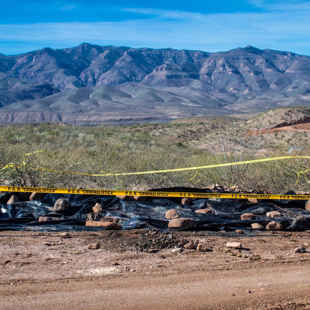 The scene of cartel killings on Jan. 11, 2019, in Bavispe, Sonora. 