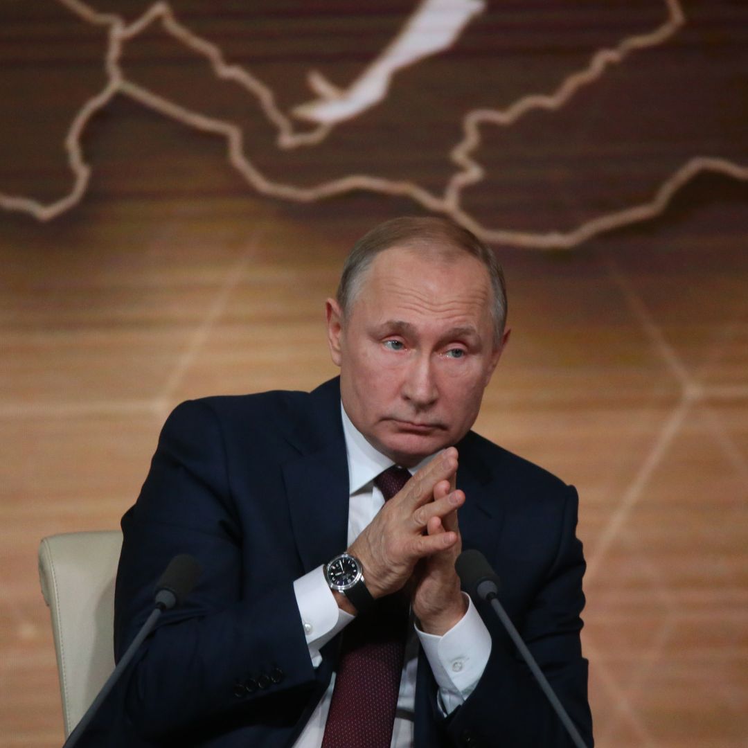 Russian President Vladimir Putin at his annual press conference on Dec. 19, 2019, in Moscow.