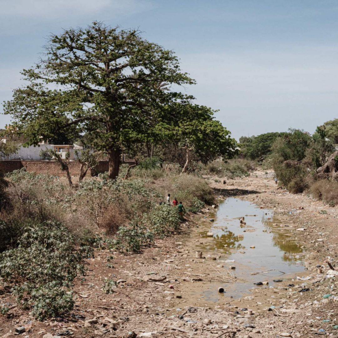 Low water levels are seen at the main river in Baidoa, Somalia, on Feb. 13, 2022, amid a historic drought in the region.