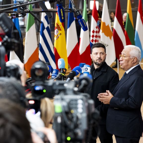 European Council President Antonio Costa and Ukrainian President Volodymyr Zelensky arrive for a meeting of the European Council on Oct. 23. The EU pursuit of geopolitical independence is being severely tested by Russia's direct security aggression, China's control over critical raw materials and competing economic pressures from the United States. European Council President Antonio Costa and Ukrainian President Volodymyr Zelensky arrive for a meeting of the European Council on Oct. 23.