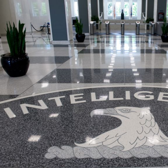 The U.S. Central Intelligence Agency (CIA) logo is displayed in the lobby of the CIA headquarters in Langley, Virginia. The U.S. Central Intelligence Agency (CIA) logo is displayed in the lobby of the CIA headquarters in Langley, Virginia.