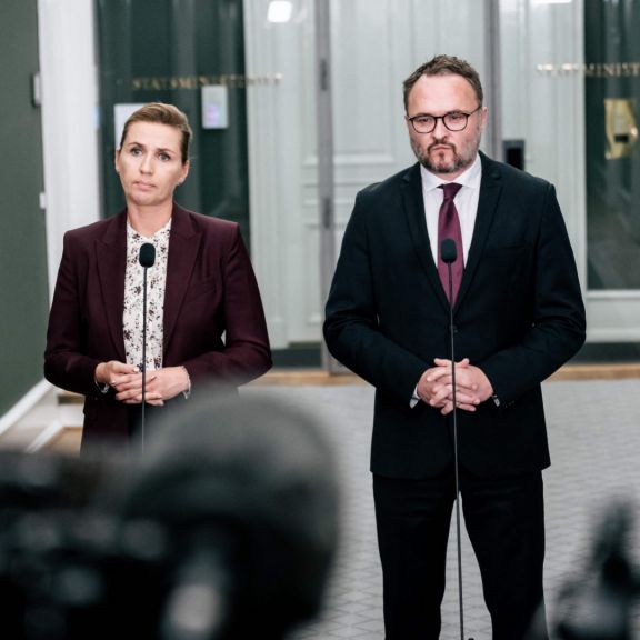 From left to right are Danish Minster of Defense Morten Bodskov, Danish Prime Minister Mette Frederiksen, Danish Climate Minister Dan Joergensen and Danish Minister of Foreign Affairs Jeppe Kofod. The ministers are speaking to the press about three gas leaks on the Nord Stream gas pipelines in the Baltic Sea at a doorstep in Copenhagen on Sept. 27. From left to right are Danish Minster of Defense Morten Bodskov, Danish Prime Minister Mette Frederiksen, Danish Climate Minister Dan Joergensen and Danish Minister of Foreign Affairs Jeppe Kofod. The ministers are speaking to the press about three gas leaks on the Nord Stream gas pipelines in the Baltic Sea at a doorstep in Copenhagen on Sept. 27.
