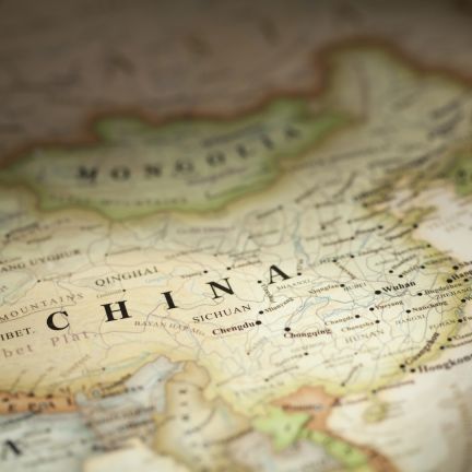A map of China. A map of China.