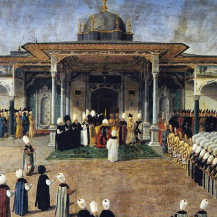 Identity politics are a double-edged sword, both a crutch that enables states to govern and a wedge that drives them apart. Selim III, the sultan of the Ottoman Empire in 1789-1807, holds court in front of the Gate of Felicity at Topkapi Palace in Istanbul.