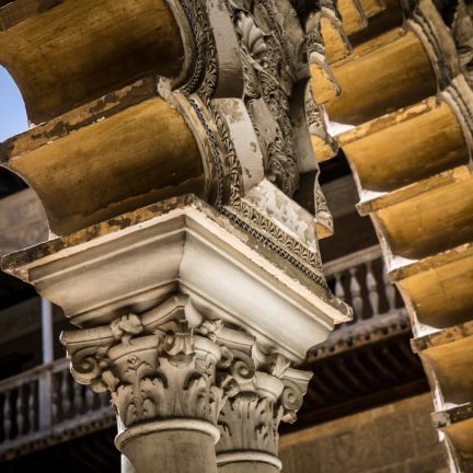 The Alcazar palace in Seville is a stunning example of Moorish architecture and a testament to Spain's multicultural history An archway at Seville's Real Alcazar exhibits features of Gothic and Islamic architecture.