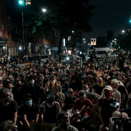 Protesters in New York City kneel at an intersection to demand an end to systemic racism and police brutality on June 11, 2020. Protesters in New York City kneel at an intersection to demand an end to systemic racism and police brutality on June 11, 2020.