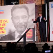 Christian Lindner, leader and lead candidate of the German Free Democrats (FDP), speaks at the concluding FDP election campaign gathering ahead of federal parliamentary elections on Sept. 24, 2021, in Berlin. When Germans go to the polls Sept. 26, they are likely to produce a very fragmented Bundestag in which a coalition of at least three parties is needed to form a government. Christian Lindner, leader and lead candidate of the German Free Democrats (FDP), speaks at the concluding FDP election campaign gathering ahead of federal parliamentary elections on Sept. 24, 2021, in Berlin.