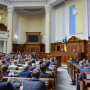 Lawmakers in Ukraine’s parliament vote on a banking reform bill aimed at unlocking financial support from the International Monetary Fund on May 13, 2020, in Kyiv, Ukraine. Lawmakers in Ukraine’s parliament vote on a banking reform bill aimed at unlocking financial support from the International Monetary Fund on May 13, 2020, in Kyiv, Ukraine.