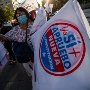 People take part in a rally in support of amending the Chilean constitution in Santiago, Chile, on Oct. 22, 2020. People take part in a rally in support of amending the Chilean constitution in Santiago, Chile, on Oct. 22, 2020.