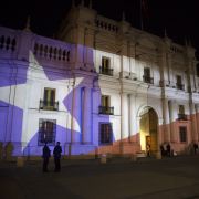 The Chilean flag is projected on the presidential palace in Santiago, Chile, on Oct. 25, 2020, after the country voted to create a new constitution. The Chilean flag is projected on the presidential palace in Santiago, Chile, on Oct. 25, 2020, after the country voted to create a new constitution.