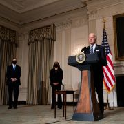 U.S. President Joe Biden speaks about climate change issues at the White House on Jan. 27, 2021. U.S. President Joe Biden speaks about climate change issues at the White House on Jan. 27, 2021.