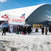 Voters stand in line to cast their ballots in the parliamentary election in Greenland's capital of Nuuk on April 6, 2021. Voters stand in line to cast their ballots in the parliamentary election in Greenland's capital of Nuuk on April 6, 2021.