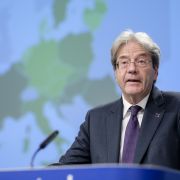 EU Economy Commissioner Paolo Gentiloni presents the bloc’s latest economic forecast in Brussels, Belgium, on May 12, 2021. EU Economy Commissioner Paolo Gentiloni presents the bloc’s latest economic forecast in Brussels, Belgium, on May 12, 2021.