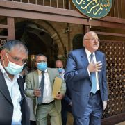 Lebanese Prime Minister-designate Najib Mikati leaves a mosque in Beirut on Sept. 10, 2021. Lebanese Prime Minister-designate Najib Mikati leaves a mosque in Beirut on Sept. 10, 2021.