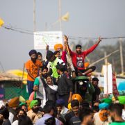 Farmers in India celebrate on Nov. 19, 2021, after the government announced it was repealing the controversial agricultural reforms that sparked nearly a year of protests in the country. Farmers in India celebrate on Nov. 19, 2021, after the government announced it was repealing the controversial agricultural reforms that sparked nearly a year of protests in the country.