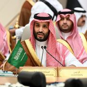 Saudi Crown Prince Mohammed bin Salman speaks during a regional summit in Saudi Arabia's Red Sea coastal city of Jeddah on July 16, 2022. 