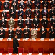 Chinese President Xi Jinping (bottom) arrives for the second plenary session of the National People's Congress with other Chinese leaders at the Great Hall of the People in Beijing, China, on March 7, 2023. Chinese President Xi Jinping (bottom) arrives for the second plenary session of the National People's Congress with other Chinese leaders at the Great Hall of the People in Beijing, China, on March 7, 2023.
