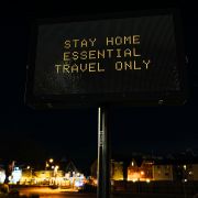 A sign advises people to follow COVID-19 restrictions on Jan. 5, 2021, in Falmouth, the United Kingdom. In a televised address on Jan. 4, U.K. Prime Minister Boris Johnson announced the country was entering its third lockdown since the onset of the pandemic in early 2020. A sign advises people to follow COVID-19 restrictions on Jan. 5, 2021, in Falmouth, the United Kingdom. In a televised address on Jan. 4, U.K. Prime Minister Boris Johnson announced the country was entering its third lockdown since the onset of the pandemic in early 2020.