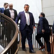 U.S. Senator Ted Cruz (R-TX) arrives at the U.S. Capitol before a classified Senate Foreign Relations briefing on Iran on Feb. 9, 2022. 