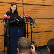 New Zealand Prime Minister Jacinda Ardern announces her resignation at the War Memorial Centre on Jan. 19, 2023, in Napier, New Zealand. 