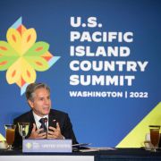 U.S. Secretary of State Antony Blinken hosts a working lunch with Pacific Island countries in Washington, D.C., on Sept. 28, 2022.