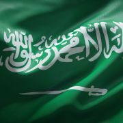 An image shows the national flag of Saudi Arabia. An image shows the national flag of Saudi Arabia.