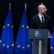 Newly appointed European Council President Charles Michel gives a speech during the handover ceremony between outgoing European Council President Donald Tusk and his successor, Michel, in Brussels on Nov. 29, 2019. Newly appointed European Council President Charles Michel gives a speech during the handover ceremony between outgoing European Council President Donald Tusk and his successor, Michel, in Brussels on Nov. 29, 2019.