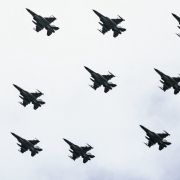 F-16 aircraft at the Danish Air Show on June 19, 2022, at Karup Airport, Denmark.