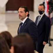 Former Lebanese Prime Minister Saad Hariri arrives at the office of President Michel Aoun, after the latter appointed him to form a government on Oct. 22, 2020, in Beirut, Lebanon. Former Lebanese Prime Minister Saad Hariri arrives at the office of President Michel Aoun, after the latter appointed him to form a government on Oct. 22, 2020, in Beirut, Lebanon.