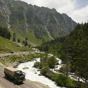 An Indian army convoy makes its way toward Leh, a town near the Chinese border in Ladakh, on June 17, 2020. An Indian army convoy makes its way toward Leh, a town near the Chinese border in Ladakh, on June 17, 2020.