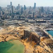 The port of Beirut on Aug. 7, 2020, after a massive blast caused widespread devastation in the Lebanese capital. The port of Beirut on Aug. 7, 2020, after a massive blast caused widespread devastation in the Lebanese capital.