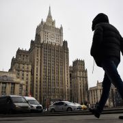 Russian Foreign Ministry headquarters in Moscow on Dec. 22, 2020. Russian opposition leader Alexei Navalny is scheduled to fly back to Moscow on Jan. 17, 2021, after spending the past six months in Germany, to where he was medically evacuated in August 2020 after an alleged assassination attempt by Russian security services. Russian Foreign Ministry headquarters in Moscow on Dec. 22, 2020.