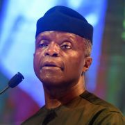 Nigerian Vice President Yemi Osinbajo on July 27, 2019, in Abuja. Growing disputes within Nigeria's governing party will drive political, social and security volatility in the run-up to the country's presidential race, threatening economic growth. Nigerian Vice President Yemi Osinbajo on July 27, 2019, in Abuja.