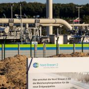 The landfall facility for the Nord Stream 2 pipeline is seen in Lubmin, Germany, on Sept. 7, 2020. The landfall facility for the Nord Stream 2 pipeline is seen in Lubmin, Germany, on Sept. 7, 2020.