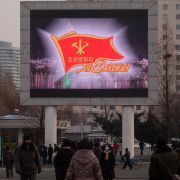 A news broadcast on a public television screen shows coverage of the 8th Congress of the Workers' Party of Korea in the North Korean capital of Pyongyang on Jan.11, 2021. Kim's statements about his country's relationship with the United States do not reflect a shift in North Korea's approach to U.S. relations A news broadcast on a public television screen shows coverage of the 8th Congress of the Workers' Party of Korea in the North Korean capital of Pyongyang on Jan.11, 2021.